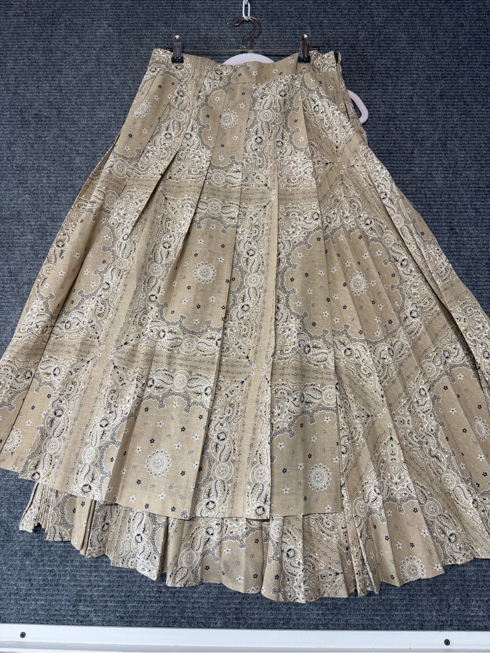 Miss Me Beige Paisley Tiered Maxi Skirt western rodeo cowgirl